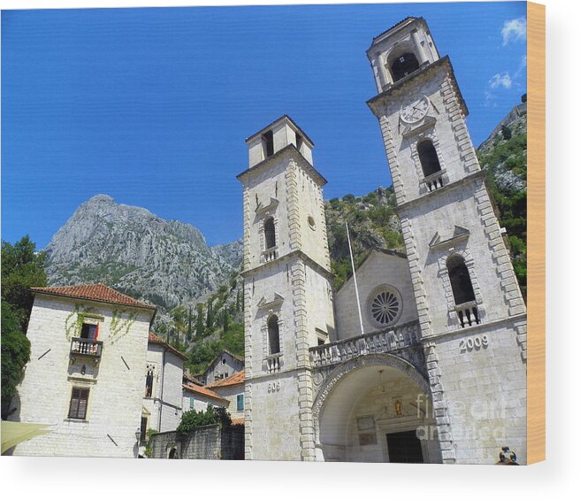 Kotor Wood Print featuring the photograph Kotor Church by Elizabeth Fontaine-Barr