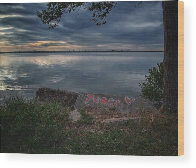 Lake Overholser Wood Print featuring the photograph Lake Overholser Peace by Buck Buchanan