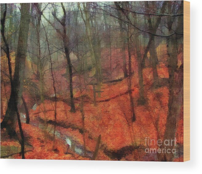 Cedric Hampton Wood Print featuring the digital art Last Days Of Autumn by Cedric Hampton