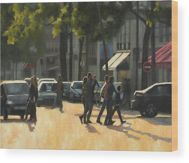 France Wood Print featuring the painting Latin Quarter two by Tate Hamilton