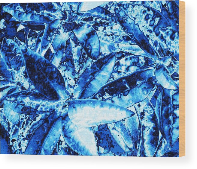 Blue Wood Print featuring the painting Leaf by Ekta P Srivastava