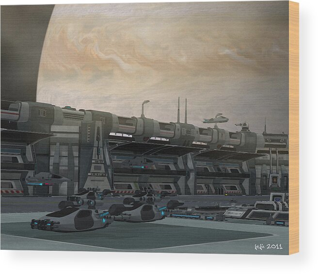 Trek Wood Print featuring the digital art Leaving Home by J Carrell Jones