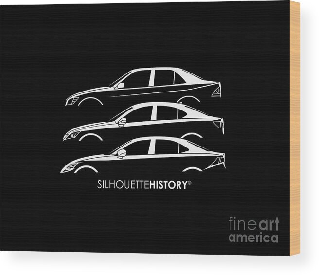 Japanese Car Wood Print featuring the digital art Lexury SilhouetteHistory by Gabor Vida