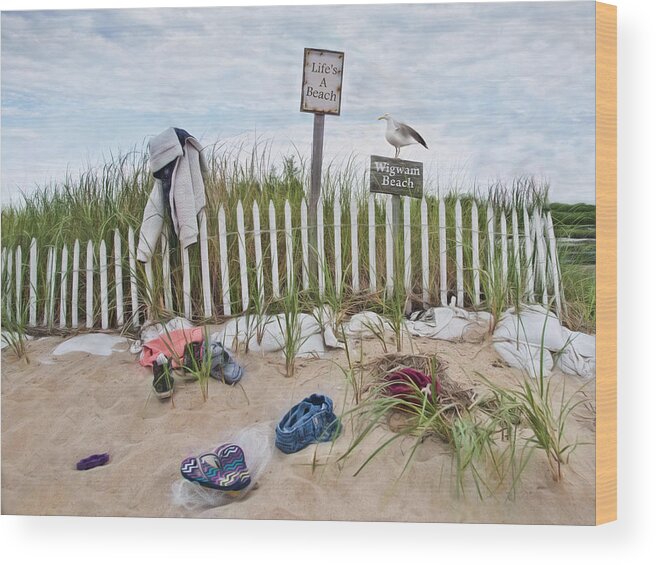 Beach Wood Print featuring the photograph Life's a Beach by Robin-Lee Vieira