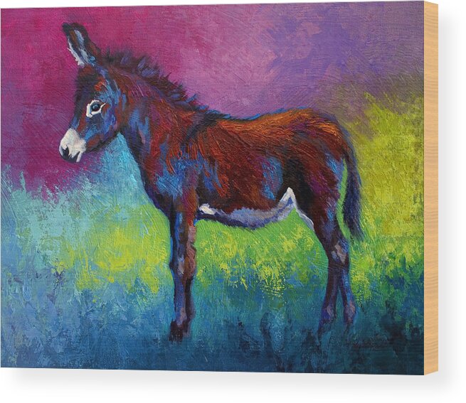 Burro Wood Print featuring the painting Little Jenny by Marion Rose