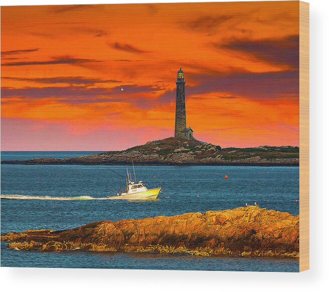 Cape Cod Wood Print featuring the photograph Lobster boat Cape Cod by Randall Branham