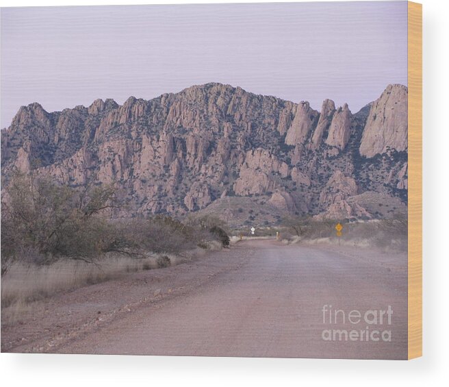 Desert Wood Print featuring the photograph Lonely Desert Road by Anthony Trillo