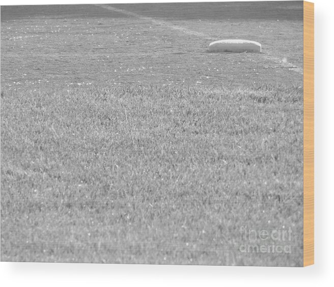 Baseball Wood Print featuring the photograph Looking in to Third Base by Erick Schmidt