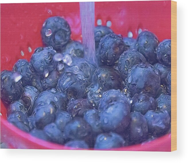 Macro Wood Print featuring the photograph Luscious Berries by Natalie Rotman Cote