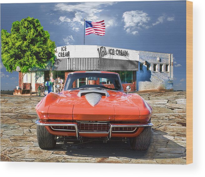 Ice Cream Wood Print featuring the photograph Made in the U.S.A. by Michael Cleere