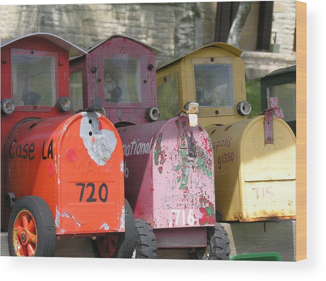 Mail Wood Print featuring the photograph Mail Boxes Wi by Diane Lesser