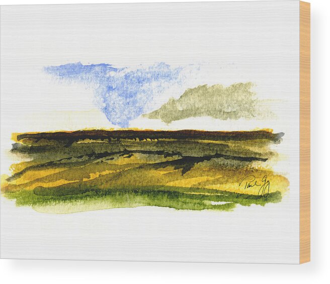 Malaga Wood Print featuring the painting Malaga Washington Ridge by Paul Gaj