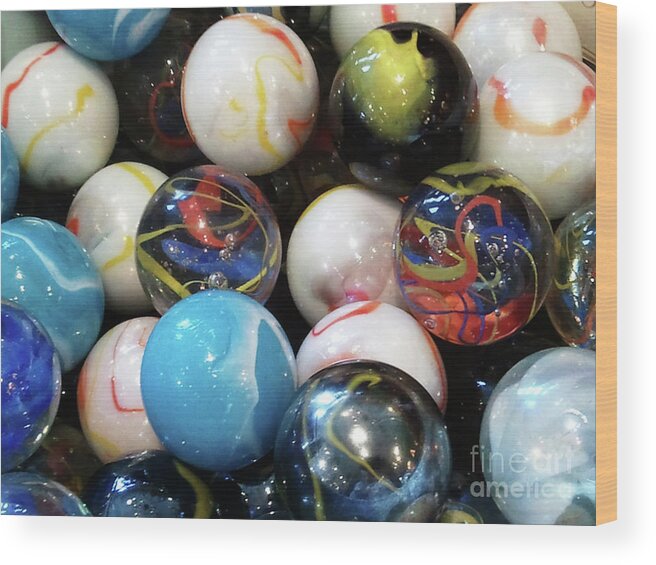 Marbles Wood Print featuring the photograph Marbles by Leara Nicole Morris-Clark
