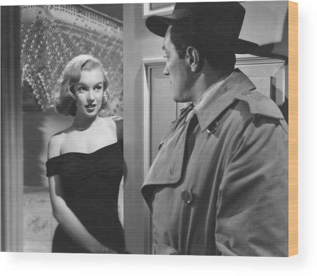 The Asphalt Jungle Wood Print featuring the photograph Marilyn Monroe in THE ASPHALT JUNGLE by Vintage Collectables