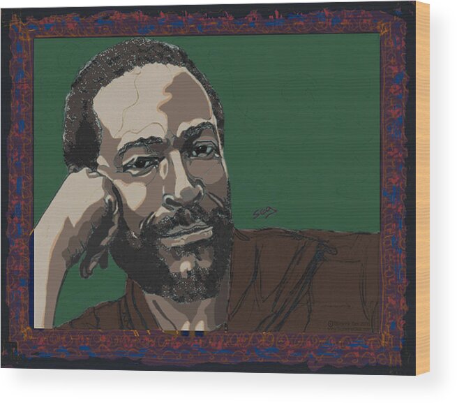 Marvin Gaye Wood Print featuring the painting Marvin Gaye by Suzanne Gee