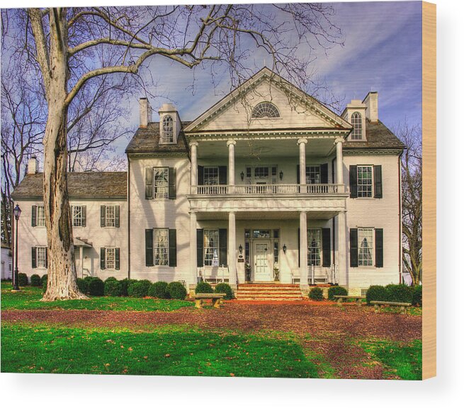 Rose Hill Manor Wood Print featuring the photograph Maryland Country Roads - Historic Rose Hill Manor No. 12 - Frederick Maryland by Michael Mazaika