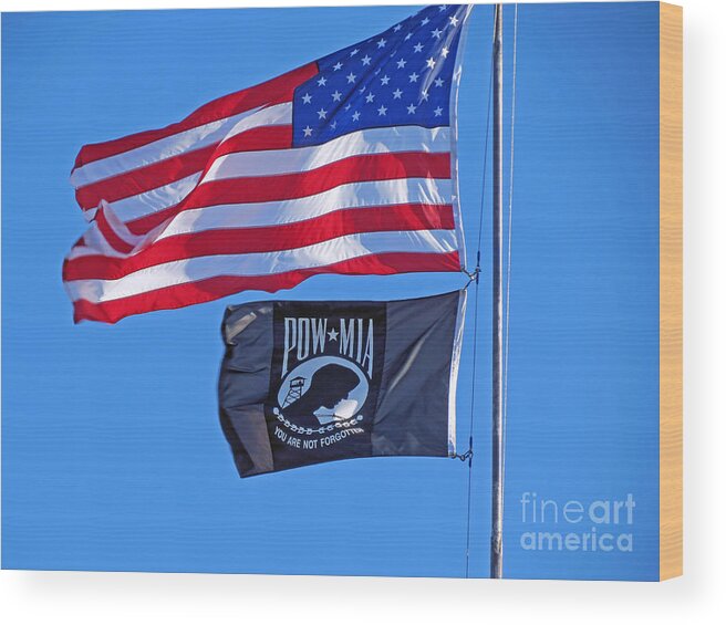 Flags Wood Print featuring the photograph May We Always Remember by Kay Novy
