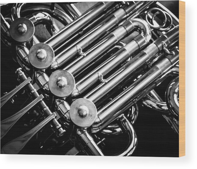 French Horn Wood Print featuring the photograph Mechanical Sound by Stacy Michelle Smith