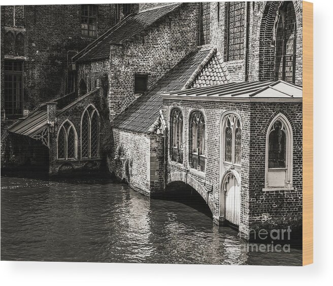 Beautiful Bruges Series By Lexa Harpell Wood Print featuring the photograph Medieval Architecture of Bruges by Lexa Harpell