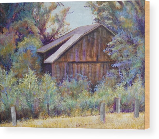 Barn Wood Print featuring the painting Melissa's Barn by Linda Markwardt