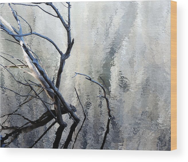 Water Wood Print featuring the photograph Merced River And Branches by Eric Forster