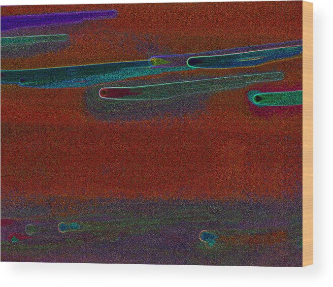  - Very Affordable Cards Are Sold 10 = $ 2.95 Each Wood Print featuring the digital art Meteor Shower by Kenneth James