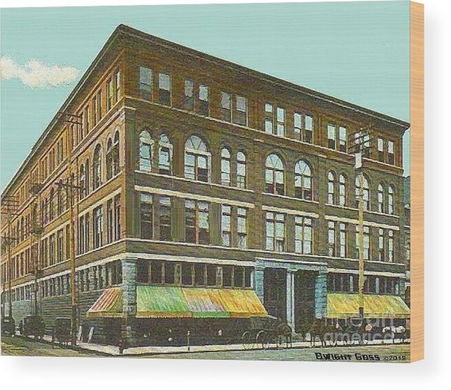 Chattanooga Tn Wood Print featuring the painting Miller Bros. Department Store In Chattanooga Tn In 1910 by Dwight Goss