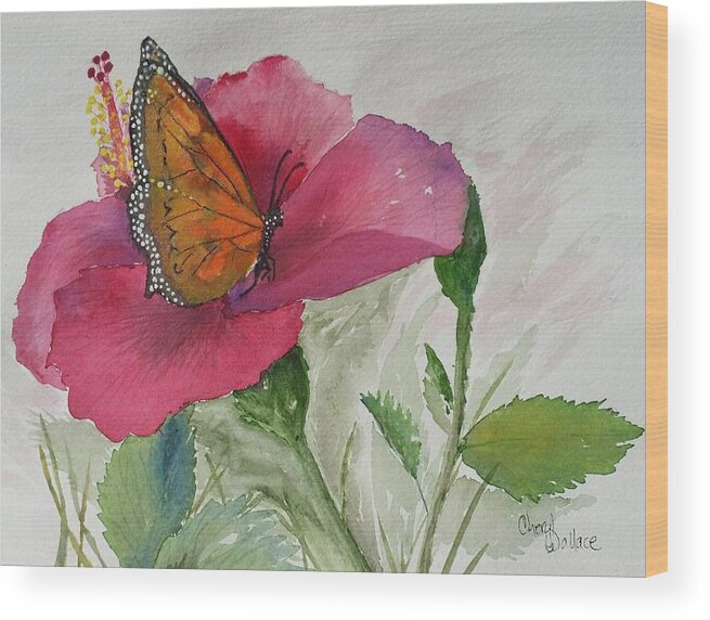 Monarch Wood Print featuring the painting Moment in Time by Cheryl Wallace