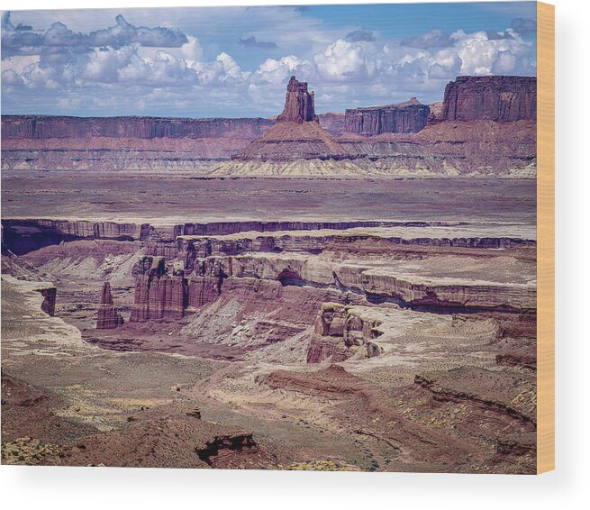 Utah Wood Print featuring the photograph Monument Basin, Canyonlands by Gary Shepard