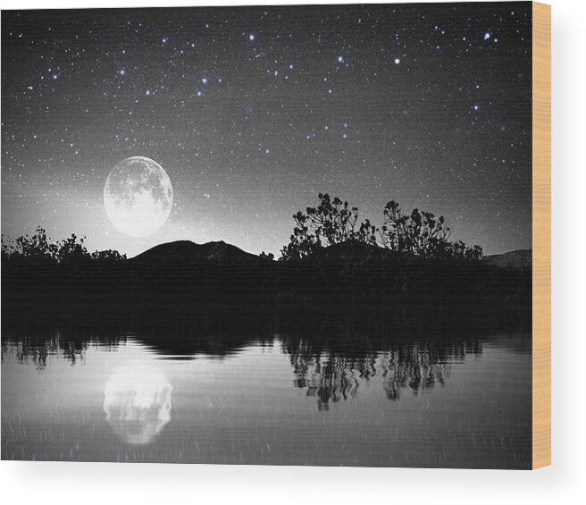 Full Moon Wood Print featuring the photograph Moon Dance by Brad Hodges
