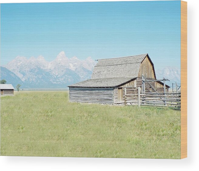 United States Wood Print featuring the photograph Mormon Row Barn - Grand Tetons by Joseph Hendrix