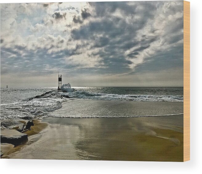 Jetty Wood Print featuring the photograph Morning Tide on the Jetty by Shawn M Greener