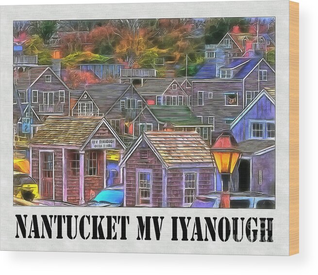 Nantucket Wood Print featuring the painting M V Iyanough by Jack Torcello