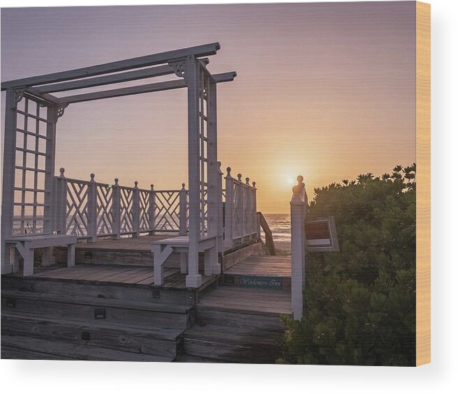 Sunrise Wood Print featuring the photograph My Atlantic Dream - The Boardwalk By The Inn by Carlos Avila