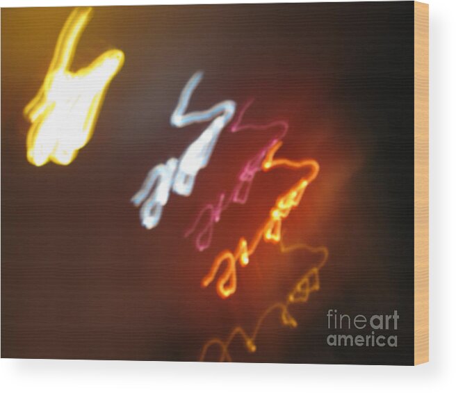 Dancing Lights Wood Print featuring the photograph Mysterious signature by Ausra Huntington nee Paulauskaite