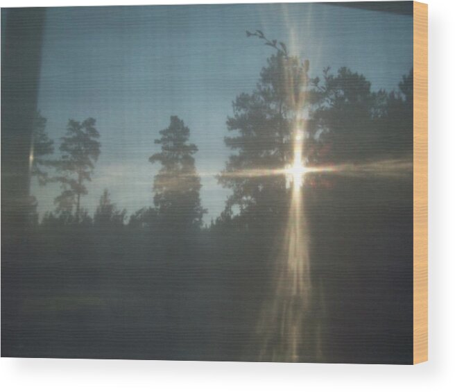 Early Sun Rays Projects A Cross Through My Window Wood Print featuring the photograph Natural Sun Cross 10 by Robin Coaker