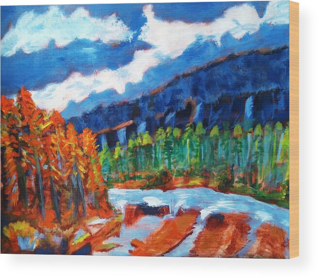 Mountains Wood Print featuring the painting Naturals by R B