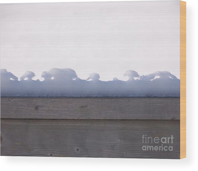 Snow Wood Print featuring the photograph Nature's Tiny Snowscape by Jackie Mueller-Jones