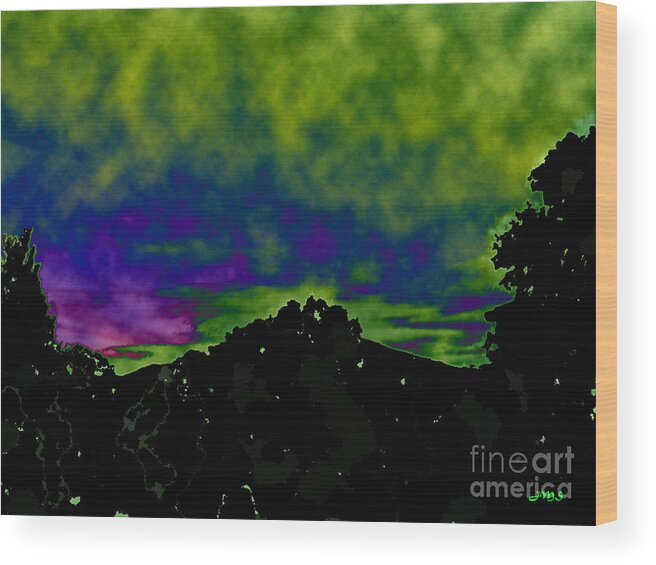 Abstract Wood Print featuring the photograph Night Sky by Julia Stubbe