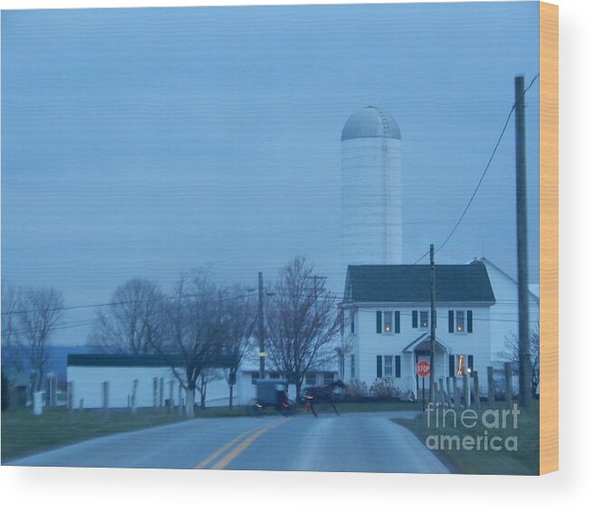 Amish Wood Print featuring the photograph Nightfall by Christine Clark