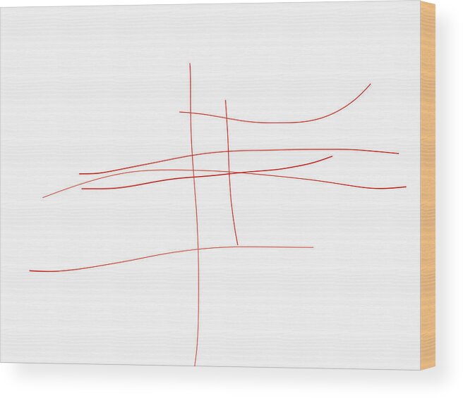 Lines Wood Print featuring the drawing Not moving by Ingrid Van Amsterdam