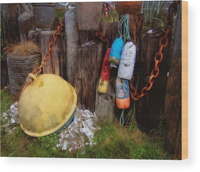 Photography Websites Wood Print featuring the photograph Nye Beach Buoys by Thom Zehrfeld