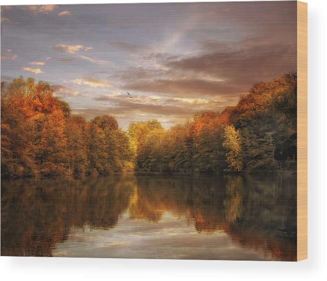 Nature Wood Print featuring the photograph October Lights by Jessica Jenney
