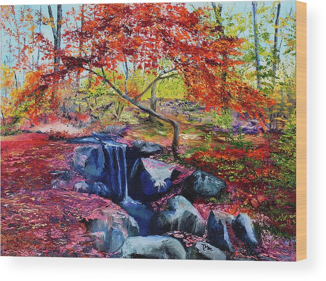 Fall Colors Wood Print featuring the painting October Riot by Terry R MacDonald
