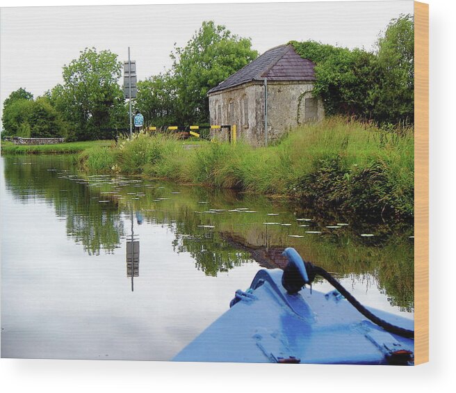 Locks Wood Print featuring the photograph Old Lock-Keeper's House, Royal Canal, Ireland by Kenlynn Schroeder