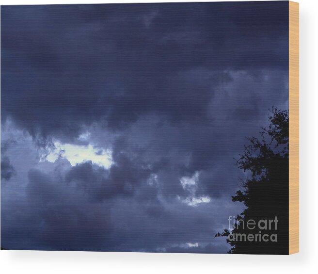 Clouds Wood Print featuring the photograph Ominous Clouds by Terri Mills