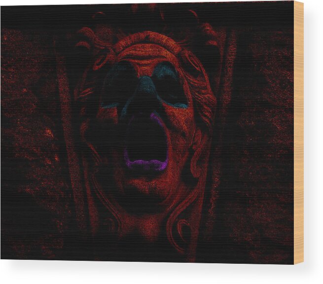 Red Wood Print featuring the photograph On fire by Emme Pons