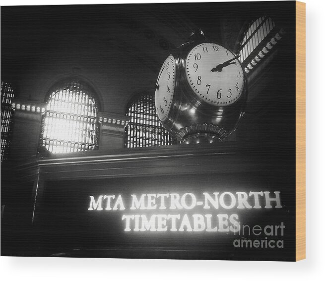 Grand Central Wood Print featuring the photograph On Time at Grand Central Station by James Aiken