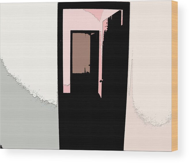 Abstract Wood Print featuring the photograph Opening Doors to the Future 1 by Lenore Senior