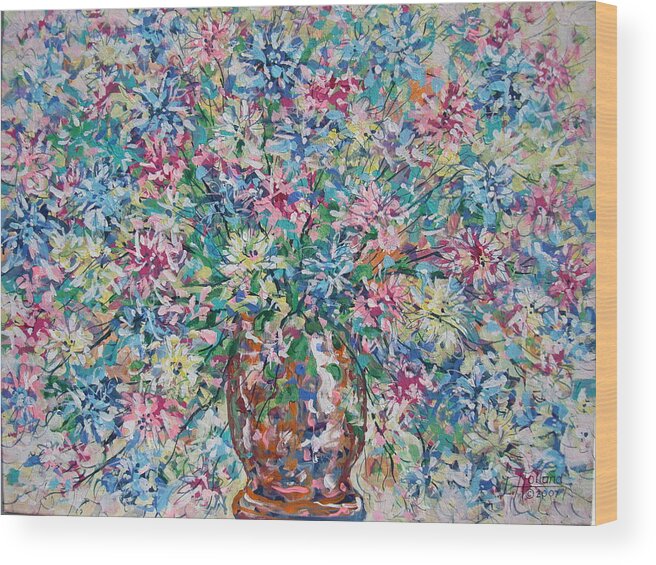 Painting Wood Print featuring the painting Opulent Bouquet. by Leonard Holland